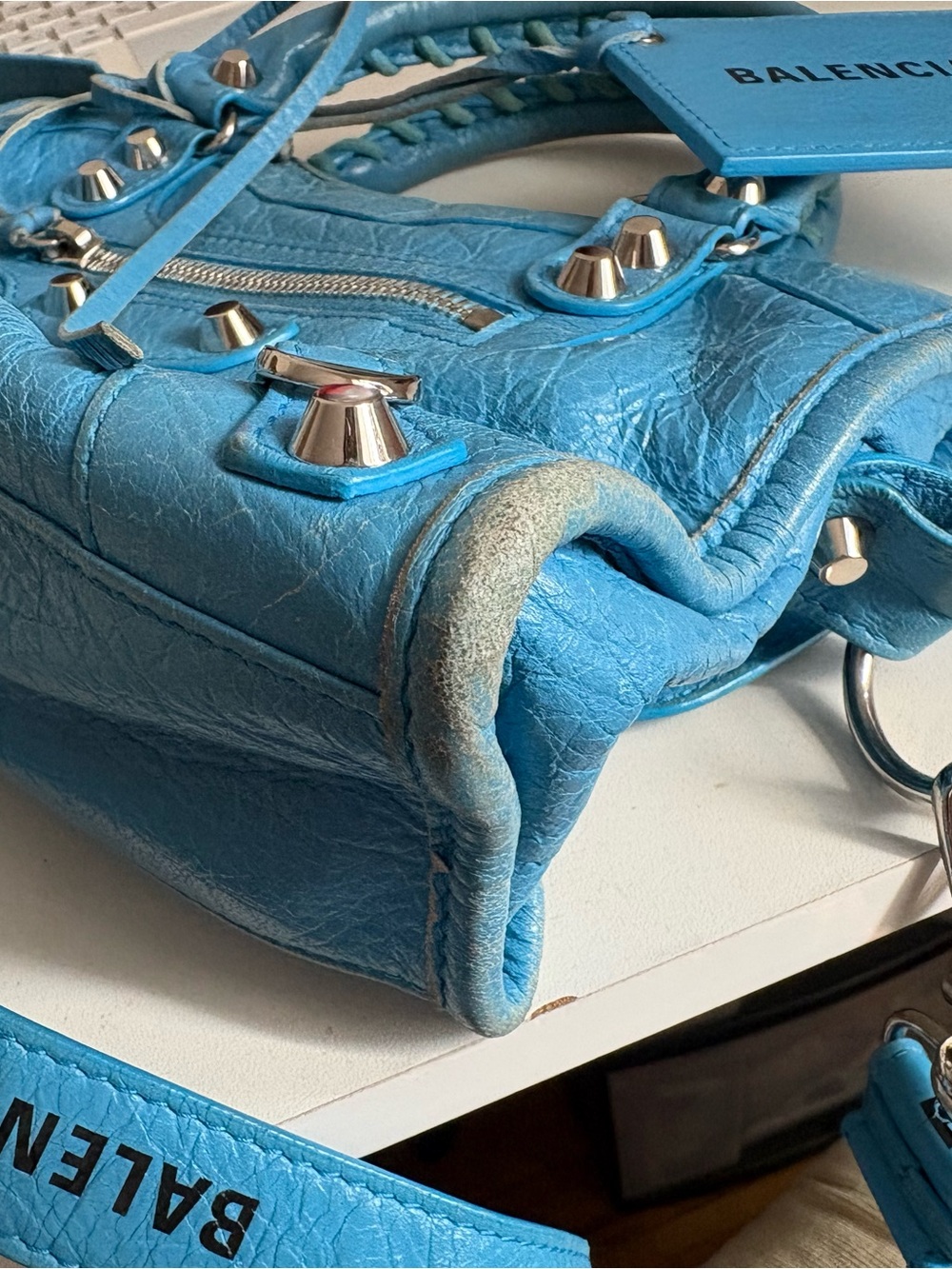 Balenciaga Turquoise Blue Classic Mini City Crossbody - Picture 3 of 14